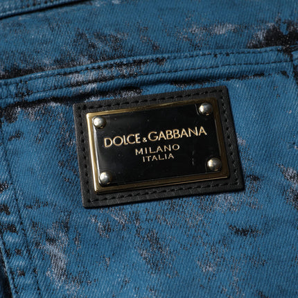 Dolce & Gabbana Blue Tie Dye Cotton Skinny Men Denim Jeans