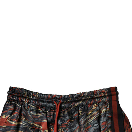 Dolce & Gabbana Multicolor Marble Print Trouser Bermuda Shorts