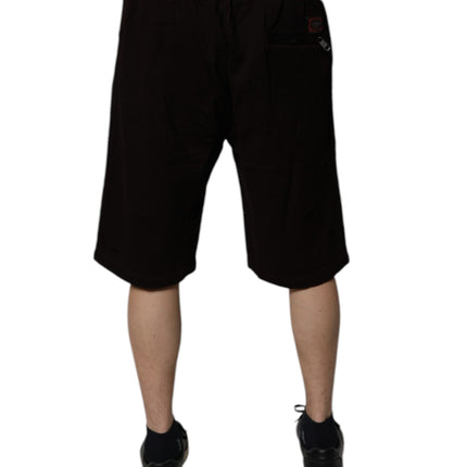 Dolce & Gabbana Maroon Cotton Logo Plaque Men Bermuda Shorts