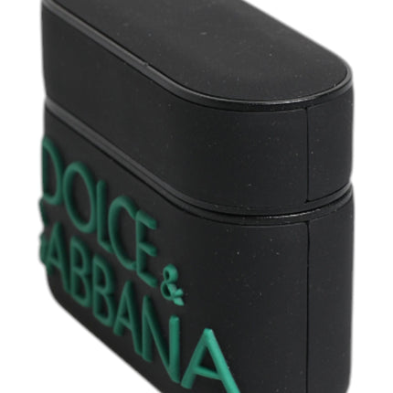 Dolce & Gabbana Black Orange Silicone Embossed Logo Airpods Case