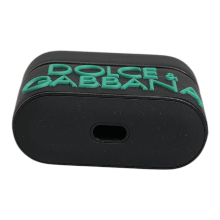 Dolce & Gabbana Black Orange Silicone Embossed Logo Airpods Case