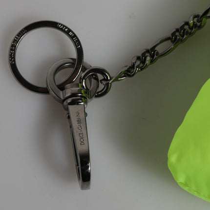 Dolce & Gabbana Green Bear Embroidered Logo Keychain Clasp Keyring