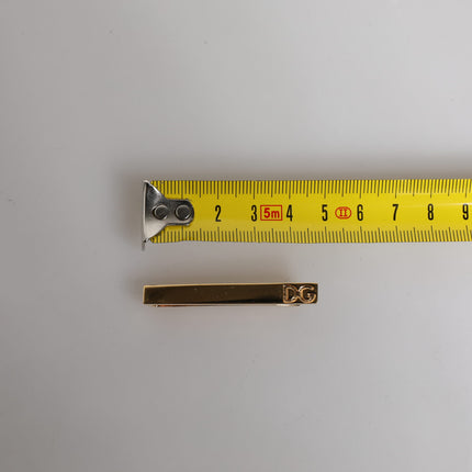 Dolce & Gabbana Gold Tone Brass Logo Branded Tie Clip Bar