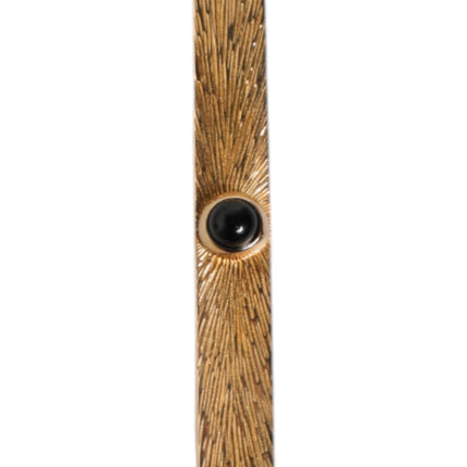 Dolce & Gabbana Black Sapphire Gold Tone Brass Tie Clip Bar