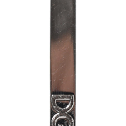 Dolce & Gabbana Silver Tone Brass Logo Branded Tie Clip Bar