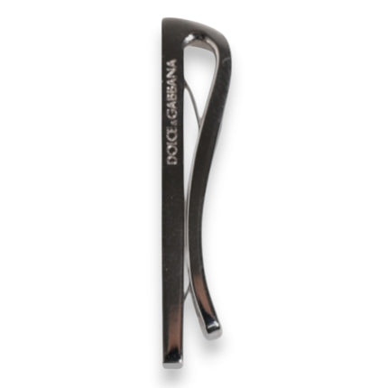 Dolce & Gabbana Silver Tone Brass Logo Branded Tie Clip Bar