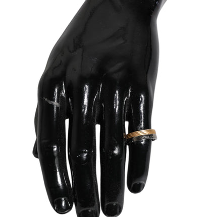 Dolce & Gabbana Gold Silver Tone Real Brass DG Logo Ring