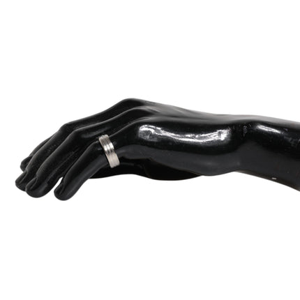 Dolce & Gabbana Silver Tone Brass Clear Crystal DG Logo Ring