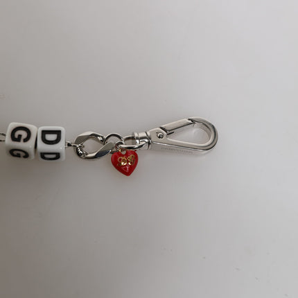Dolce & Gabbana Silver Tone Brass Bead Dice Logo Embellish Charm Bracelet