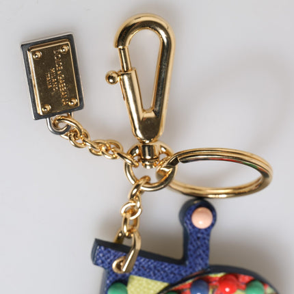 Dolce & Gabbana Multicolor Gold Tone Carretto Keychain Keyring