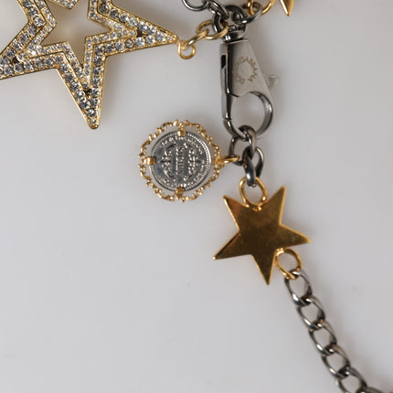 Dolce & Gabbana Silver Gold Brass Embellished Waist Chain Belt