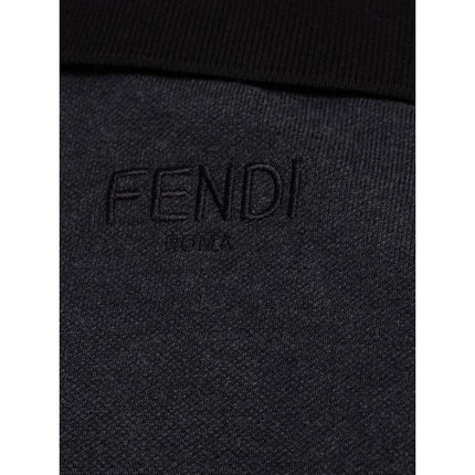 Fendi Black Cotton Polo Shirt