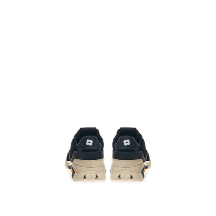 Lardini Black Suede Leather Athletic Sneakers
