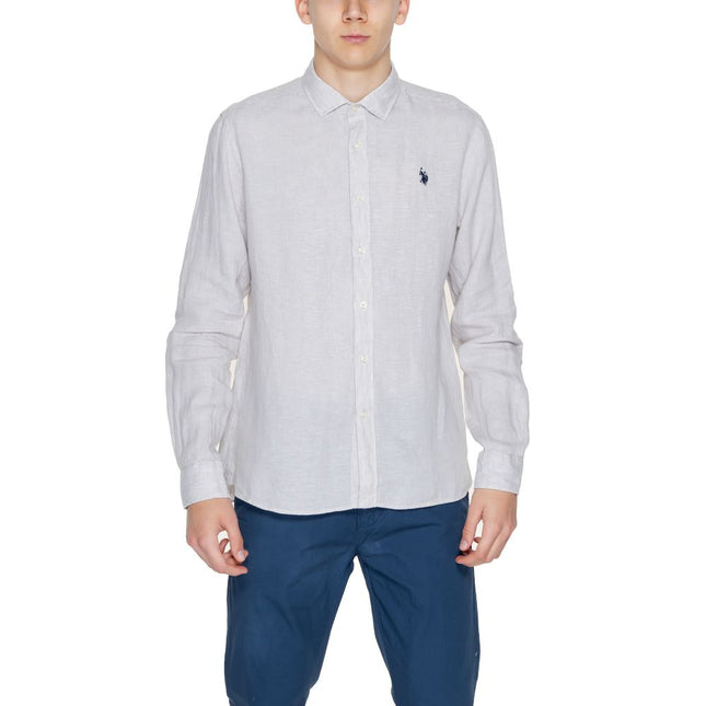 U.S. POLO ASSN. Beige Linen Dress Shirt