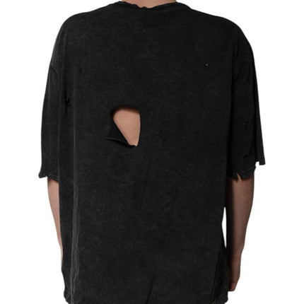 Dolce & Gabbana Black Graphic Print Cotton Crew Neck T-shirt