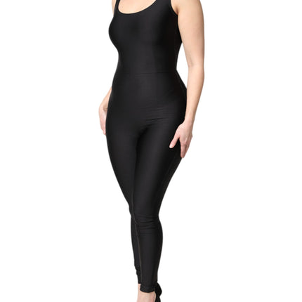 Dolce & Gabbana Black Sleeveless Bodycon Women Jumpsuit Dress