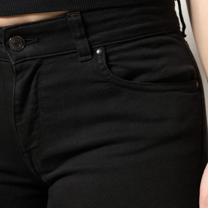 Dolce & Gabbana Black Cotton Mid Waisted Skinny Denim Jeans