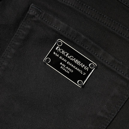 Dolce & Gabbana Black Cotton Mid Waisted Skinny Denim Jeans