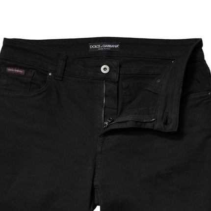 Dolce & Gabbana Black Cotton Mid Waisted Skinny Denim Jeans