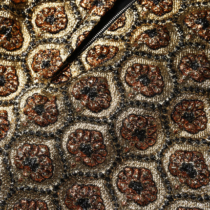 Dolce & Gabbana Brown Polyester Brocade A-line Mini Skirt