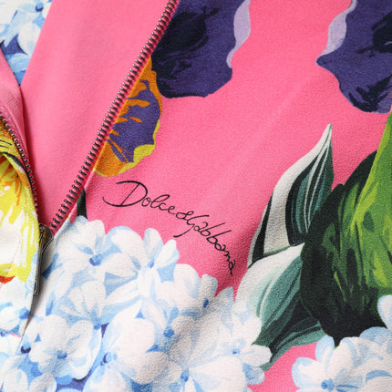 Dolce & Gabbana Multicolor Floral Print High Waist Midi Skirt