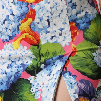 Dolce & Gabbana Multicolor Floral High Waist Midi Skirt
