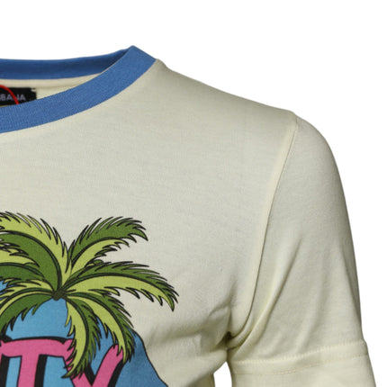 Dolce & Gabbana Light Yellow Cotton Short Sleeve T-shirt