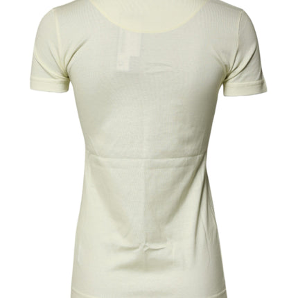 Dolce & Gabbana Light Yellow Cotton Short Sleeve T-shirt