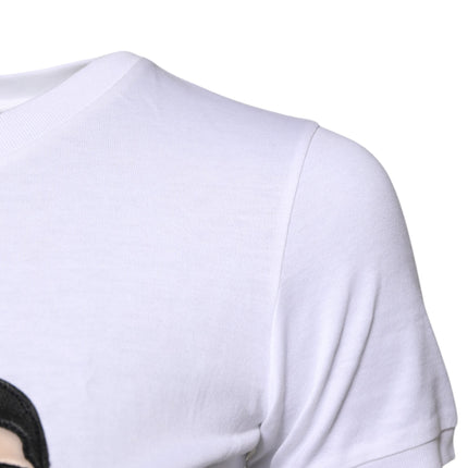 Dolce & Gabbana White Cotton #DGFAMILY Embroidery T-shirt