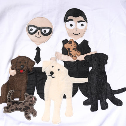 Dolce & Gabbana White Cotton #DGFAMILY Embroidery T-shirt