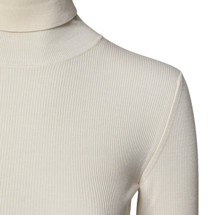 Dolce & Gabbana Cream Long Sleeves Turtleneck Slim Sweater