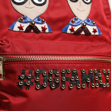 Dolce & Gabbana Red #DGFAMILY VULCANO Embellishment Backpack Bag