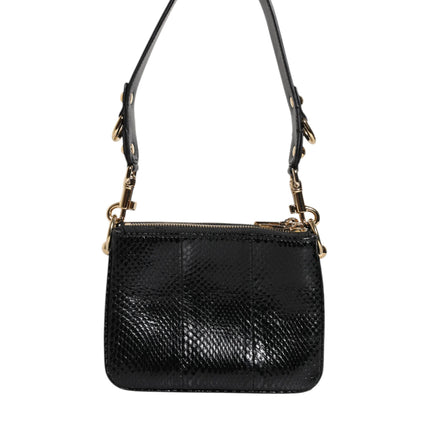 Dolce & Gabbana Black Exotic Leather Shoulder Sling Clutch Bag
