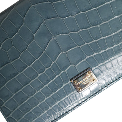 Dolce & Gabbana Green Exotic Leather DG Plaque Crossbody Mini Bag
