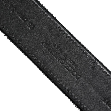 Dolce & Gabbana Black Cotton Silver Tone Metal Buckle Belt