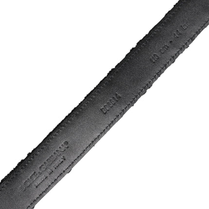 Dolce & Gabbana Black Cotton Blend Silver Metal Buckle Belt