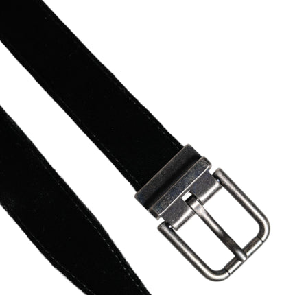 Dolce & Gabbana Black Leather Metal Buckle Classic Belt