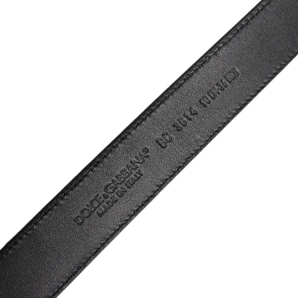 Dolce & Gabbana Black Calf Leather Classic Metal Buckle Belt