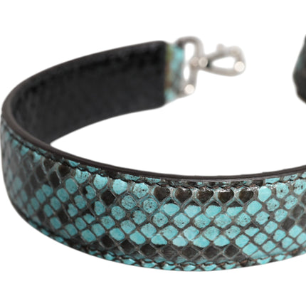 Dolce & Gabbana Black Blue Exotic Leather Bag Shoulder Strap