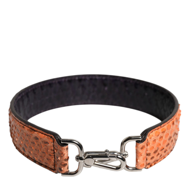 Dolce & Gabbana Black Beige Exotic Leather Bag Shoulder Strap