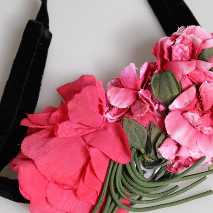 Dolce & Gabbana Multicolor Floral Applique Detail Tie Belt