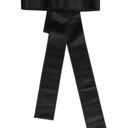 Dolce & Gabbana Black Satin Wide Waist Belt