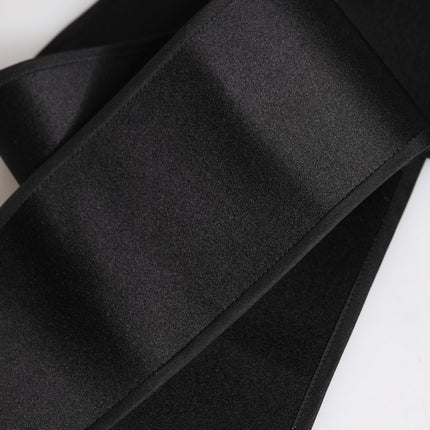 Dolce & Gabbana Black Satin Wide Waist Belt