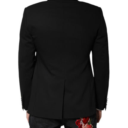 Dolce & Gabbana Black Single Breasted Men Coat MARTINI Blazer Dolce & Gabbana