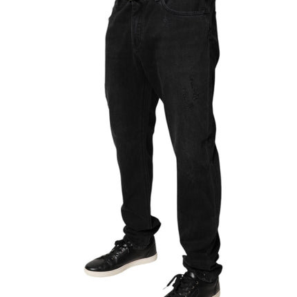 Dolce & Gabbana Black Cotton Skinny Men Denim Jeans