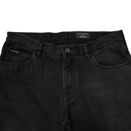 Dolce & Gabbana Black Cotton Skinny Men Denim Jeans