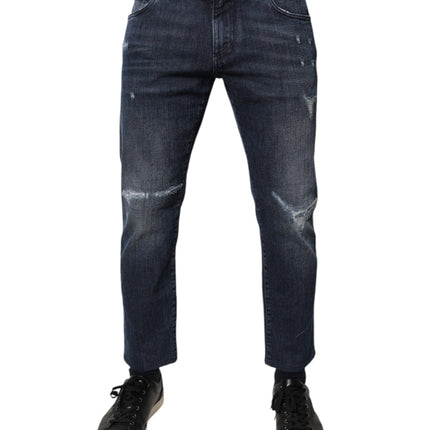 Dolce & Gabbana Blue Cotton Stretch Skinny Men Denim Jeans