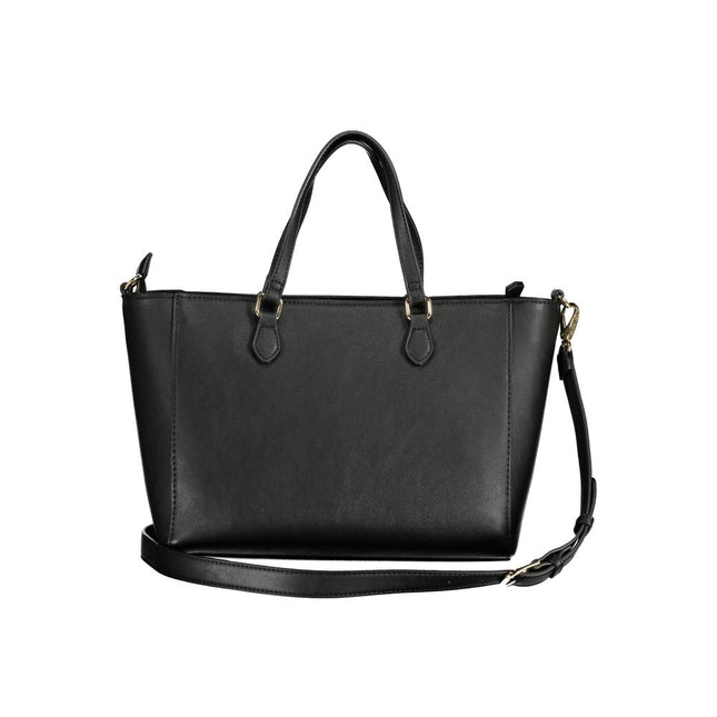 Mario Valentino Nero Polyurethane Women's Bag with Adjustable Shoulder Strap