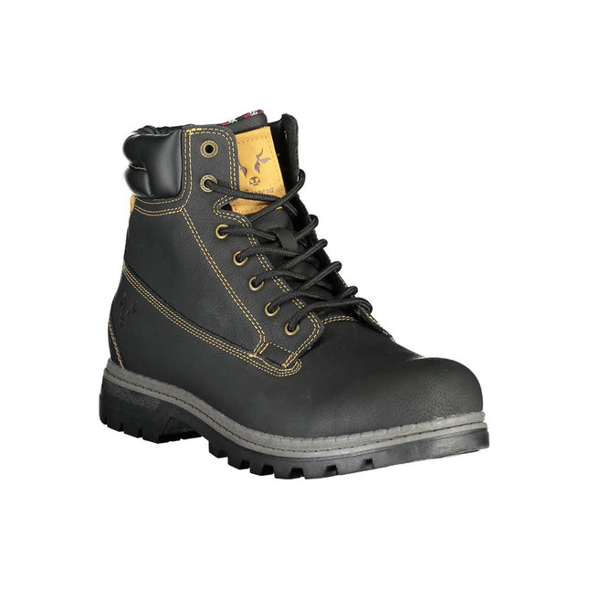 Carrera Black Polyurethane Men Ankle Boot