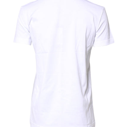 Dolce & Gabbana White Cotton Crew Neck Short Sleeves T-shirt